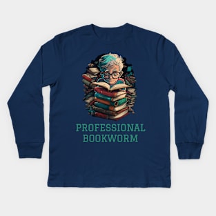 Professional Bookworm Kids Long Sleeve T-Shirt